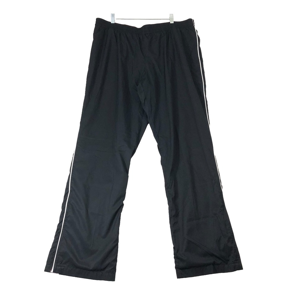Nike Pants Women's XXL (20-22) Black White Pink Track Windbreaker Lined Elastic